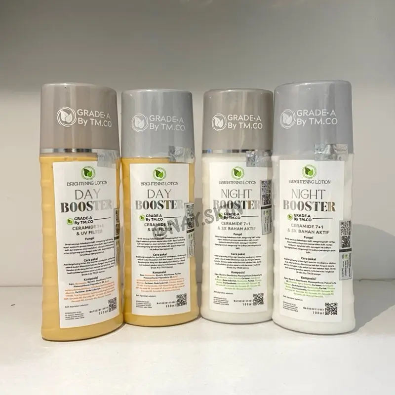PAKET BADAN LOTION BOSTER PAGI DAN MALAM GRADE A BY TMCO