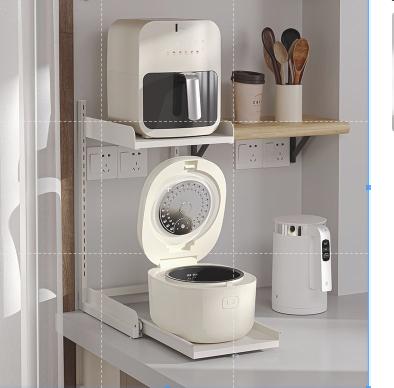 Kitchen Countertop Rice Cooker Storage Rack Adjustable Layered - TikTok ...