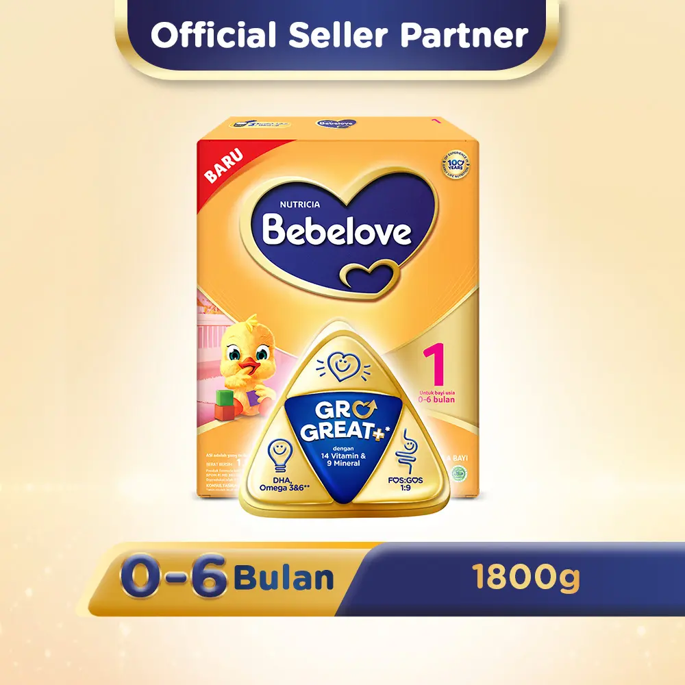 BEBELOVE 1 FORMULA BAYI BUBUK 1800 GR UNTUK USIA 0-6 BULAN