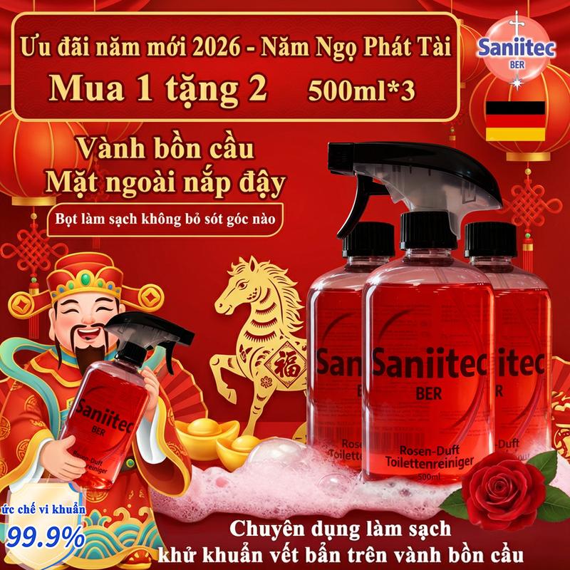 【MUA 1 TẶNG 2 Bộ 3 Chai Bọt Vệ Sinh Bồn Cầu 500ml - Diệt Khuẩn & Khử Mùi Toilet Bồn Tắm | An Toàn TUYỆT ĐỐI Cho Trẻ Em Da Nhạy Cảm & Vật Nuôi | Không Hóa Chất - Không Cần Chà