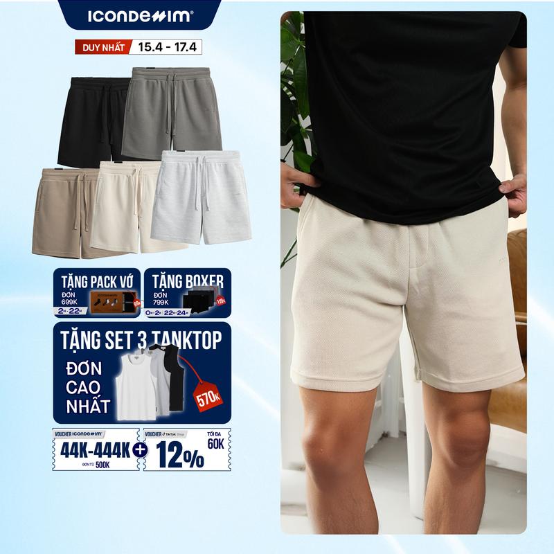 Quần Short Nam ICONDENIM Pique Regular QSID0138