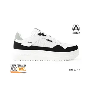 Aerostreet 37-44 Maximo Putih Hitam Abu Muda - Sepatu Sneakers Casual