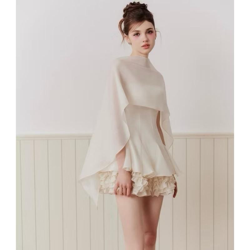 [Bèo Béo Bigsize] Set Thiết 3 Món Áo Cup Dáng Xoè - Choàng - Chân Váy Xếp Ly Tầng Xoè Form Bigsize 60-90Kg