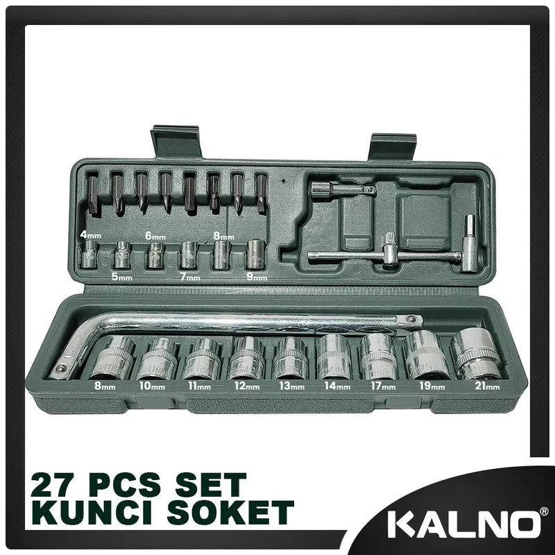 Kunci Sok Set 46 Pcs Kunci 27 Kunci 40 Kunci 10 Socket Wrench Mata Obeng Dilengkapi Box Penyimpanan - Kunci L Set Lengkap Kunci Sok Pas Set Tool Mobil Motor / Universal Lengkap 6