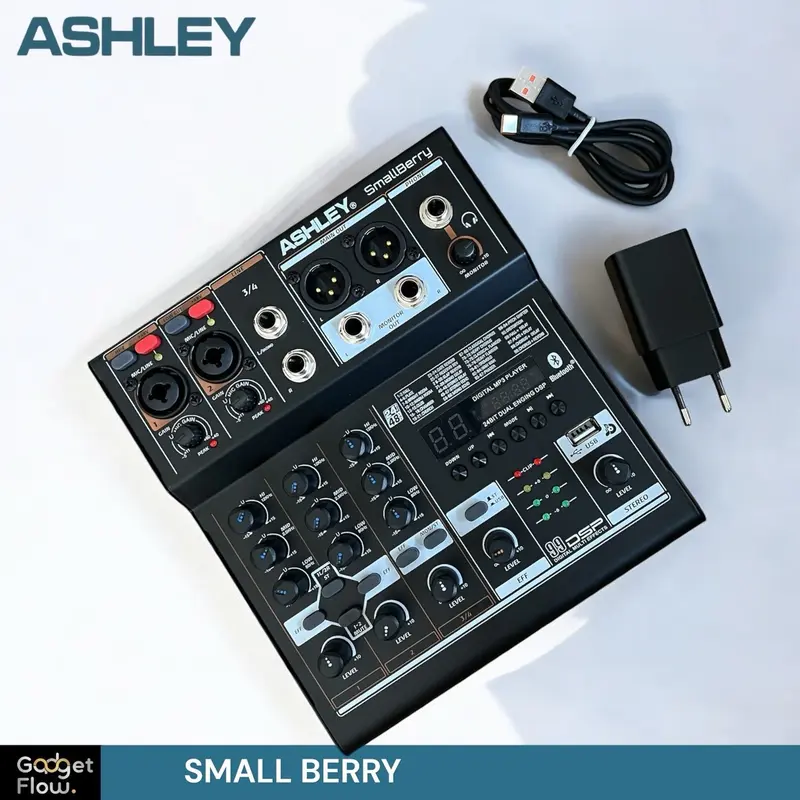 MIXER Audio ASHELY Smallberry mixer 4 Channel 99Dsp, OTG 48V USB Soundcard ORIGINAL Pc Amplifier Metal Komputer 1