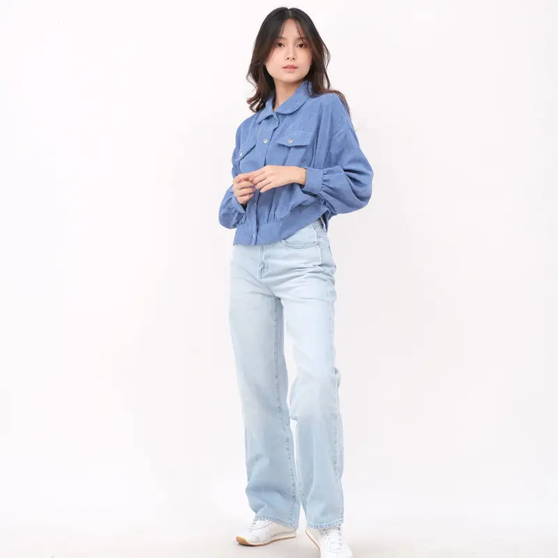 MSDXeveryone - Audrey Jacket Corduroy MK36 -outer wanita crop style korea kekinian lengan panjang / Jaket Kancing Keren Nyaman Santai 1