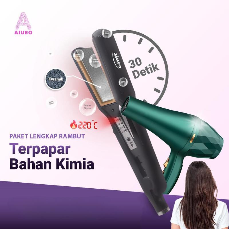 [Bundling Hemat] Terlaris Catokan Recommended AIUEO 823 Alat Catok 5in1 + Hair Dryer Carmila Package Beauty Electronic 1