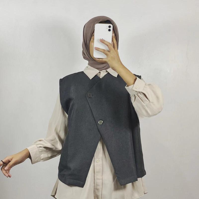 Syifa Kemeja Rompi Basic Wanita Vest Premium Kancing Busui Atasan Casual women 5