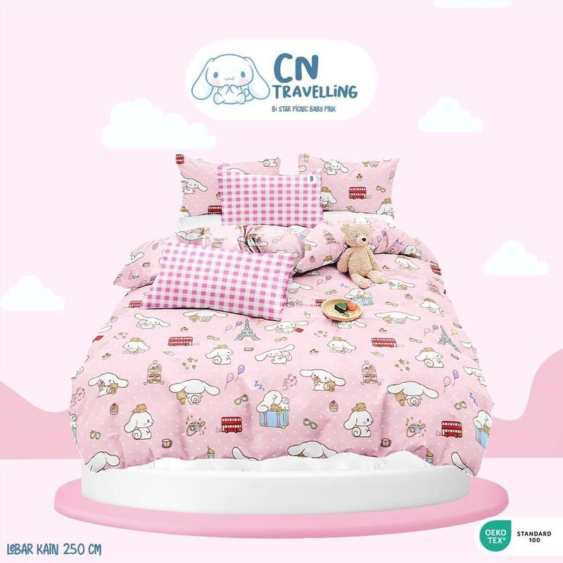 Sprei Gania Katun Lokal Cinnamoroll Super Adem Halus Tidak Berbulu 0