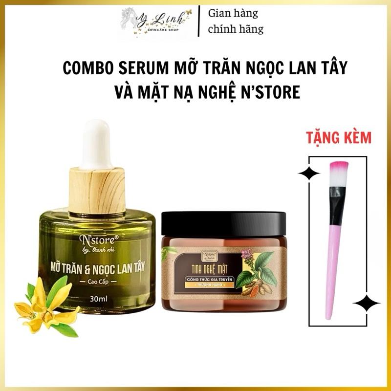 COMBO MẶT NẠ NGHỆ VÀ SERUM MỠ TRĂN NGỌC LAN TÂY N’STORE, GIÚP TRẮNG DA, MỜ SẠM NÁM, DƯỠNG DA SĂN CHẮC, TINH MẬT NGHỆ BY THANH NHI Skincare