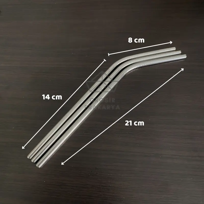 Sedotan Stainless SATUAN Pipet Besi Ramah Lingkungan Mudah Dibersihkan Dapat Dipakai Berulang Silver Peralatan Makan Reusable Tahan Suhu Tinggi Perlengkapan Rumah Warna Sedot Murah Termurah Pipet Straw ECERAN Ecofriendly 1