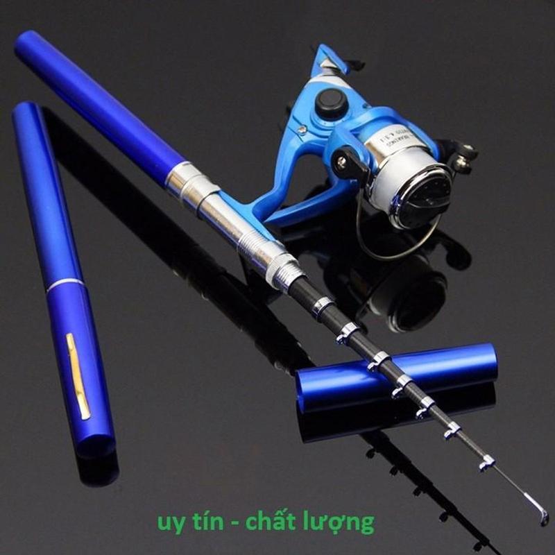  Cần câu bút mini máy đứng nhét cốp xe máy bộ y hình cần cực khỏe 