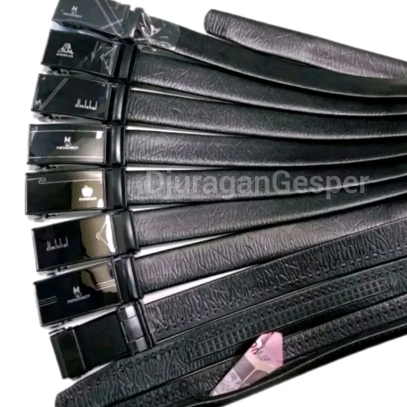 Ikat Pinggang Resleting Pria dan Wanita Tali Anti Gores Gesper Kulit Sintetis 4