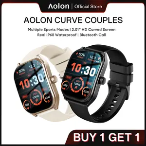【2pcs】Aolon CURVE smartwatch Jam Tangan Pintar 2024 Produk Baru IP68 Tahan Air Layar IPS Melengkung Pasangan Jam Tangan Pintar Olahraga Luar Ruangan