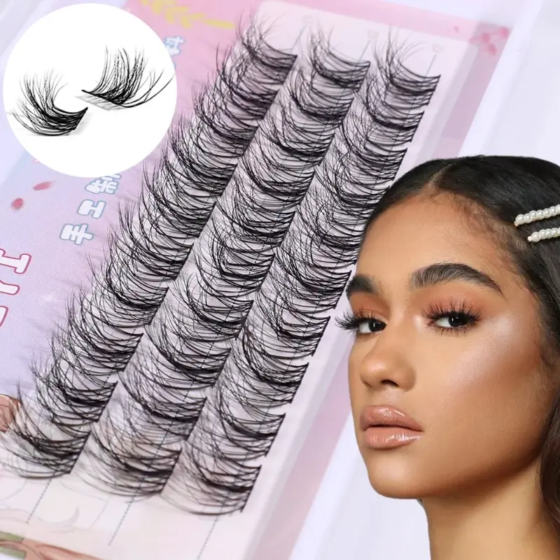 DIY Clusters Eyelash Extensions 3/10 Rows of Large DIY Segmented False Lash Natural Thick Comic Eyelash Makeup Tool