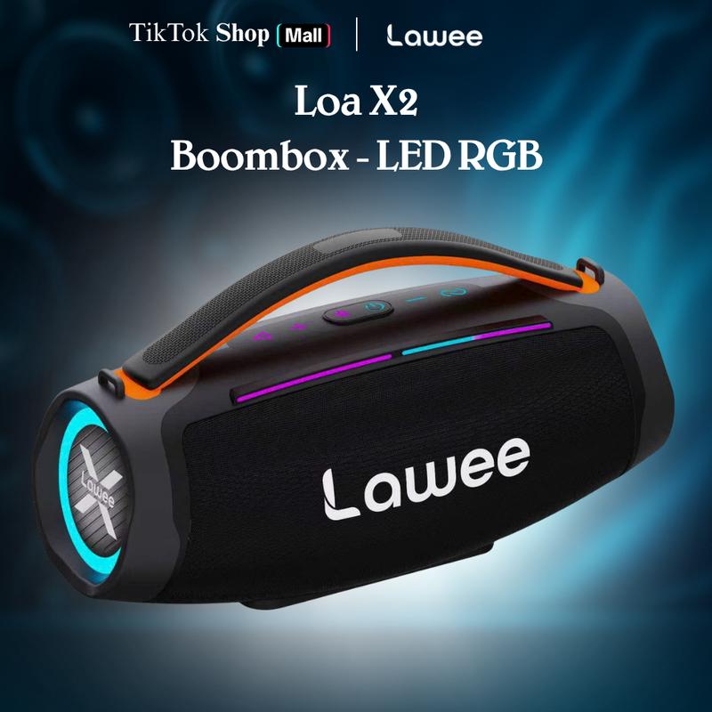Loa Bluetooth LAWEE X2 LED RGB Bass Mạnh – Loa Di Động Cầm Tay Cho Picnic, Dã Ngoại & Tiệc Tùng