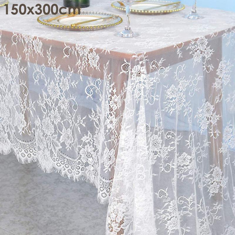 Product Introduction of 10FT Embroidered Floral Lace Table Runner Vintage White/ Black Wedding Dining Table Decorations Table Cover For Wedding Party 23