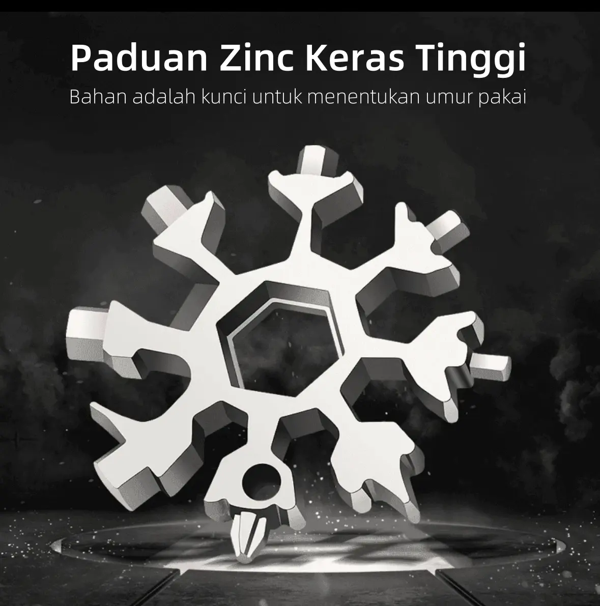 Kunci Inggris Serbaguna 18-in-1 Bentuk Serpihan Salju – Alat Portabel untuk Outdoor & Rumah