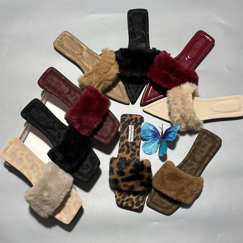  LOVEABLE-STORE- DÉP MŨI NHỌN THỜI TRANG QUAI MỀM LÔNG VŨ ĐẾ CHỐNG TRƠN TRƯỢT ,MẦU SĂC ĐA DẠNG 