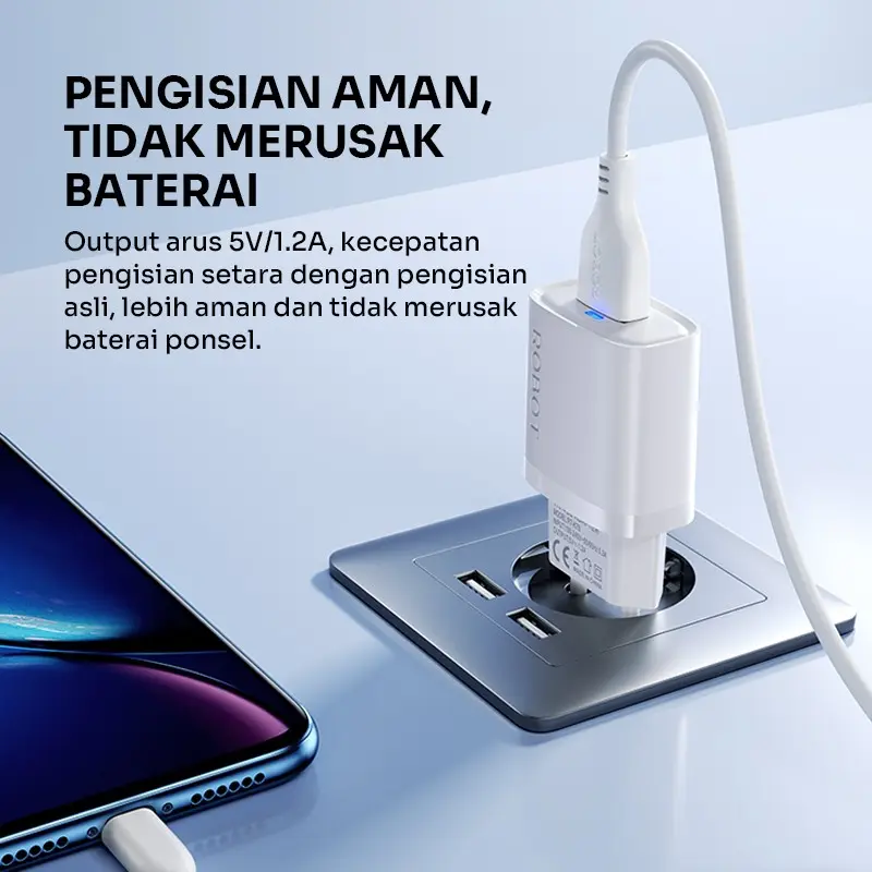ROBOT RT-K7S Charger 5V/1.2A Free Kabel Micro Safe Charging Original-Garansi 1 Tahun 2