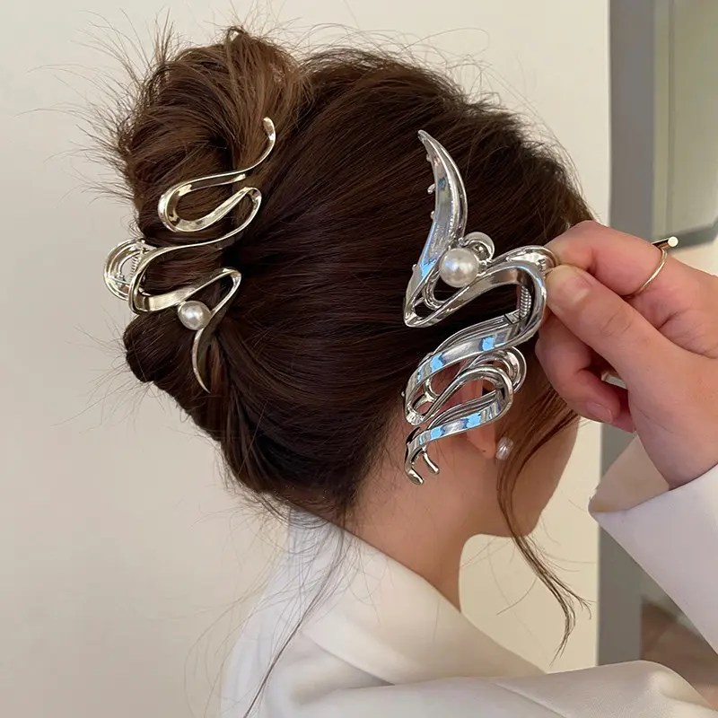 Kẹp Tóc Kim Loại Cho Nữ, Kẹp Cá Mập Đầu Sau Lớn, Kẹp Tóc, Mũ Đội Đầu Mới