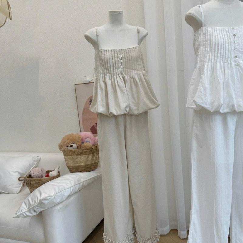 set áo hai dây bèo kèm quần nhẹ nhàng đi biển 8