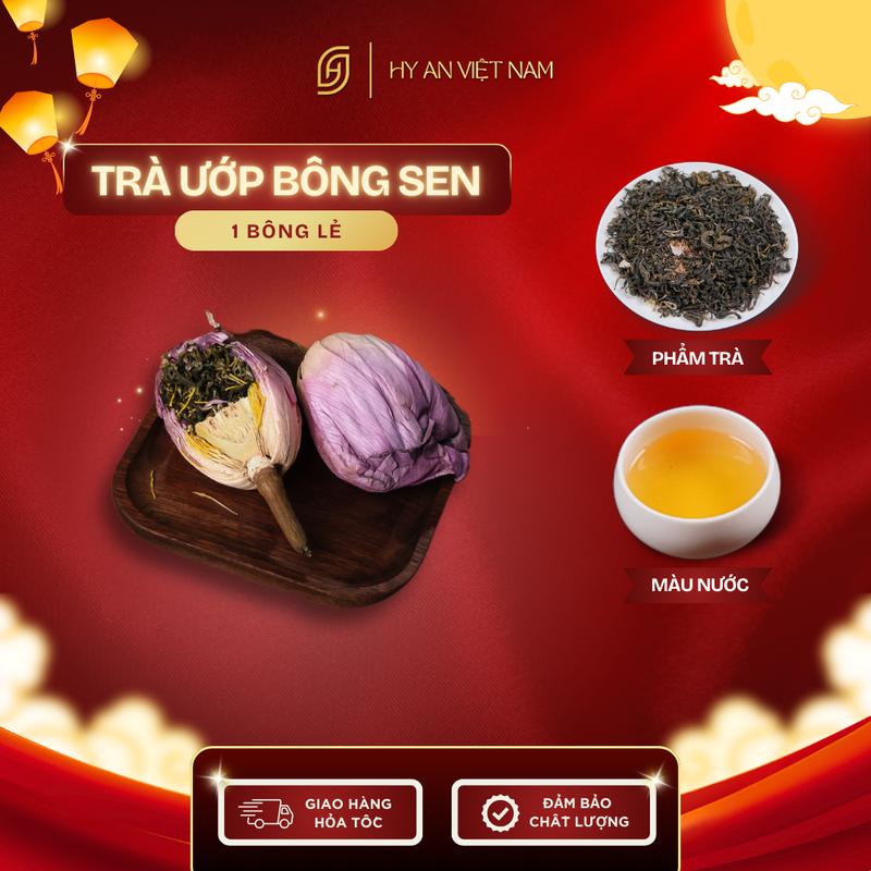[Hy An] - Trà Ướp Bông Sen Tây Hồ Thượng Hạng (Bông Lẻ Sấy Thăng Hoa) - Nước Trà Thơm Ngon Đến Từ Hy An Chè Tea Hoa Sen Chua Tra Trà Xanh Hữu Cơ Hộp Trà Tết