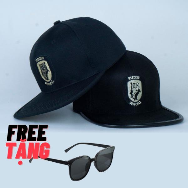 (BÍT ĐUÔI) (MUA 1 NÓN TẶNG 1 KÍNH) mũ hiphop snapback bít đuôi logo thêu WESTERN  cho nam