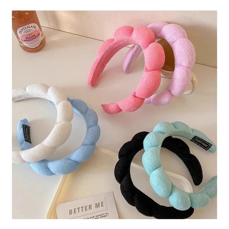 Bando Shell Busa Tebal Jumbo Fluffy Empuk Polos Bandana Cloud Headband Awan Polos Lebar