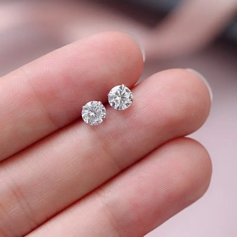 (2pcs/pasang) ANTING-ANTING ANTING ZIRCON KANCING ZIRKON BULAT BAJA TAHAN KARAT TITANIUM ANTING-ANTING SEDERHANA SILVER 925 4