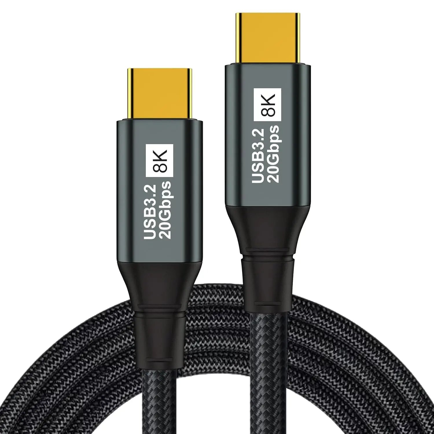 USB C to USB C Monitor Cable 3.3FT-8K@60Hz USB C Display Cable-100W PD Fast Charging-USB 3.1 Gen 2 20Gbps Type-C Data Transfer, USBC to USBC Video Cable for iPhone 15 / 16 Plus Pro Max, MacBooks, iPad
