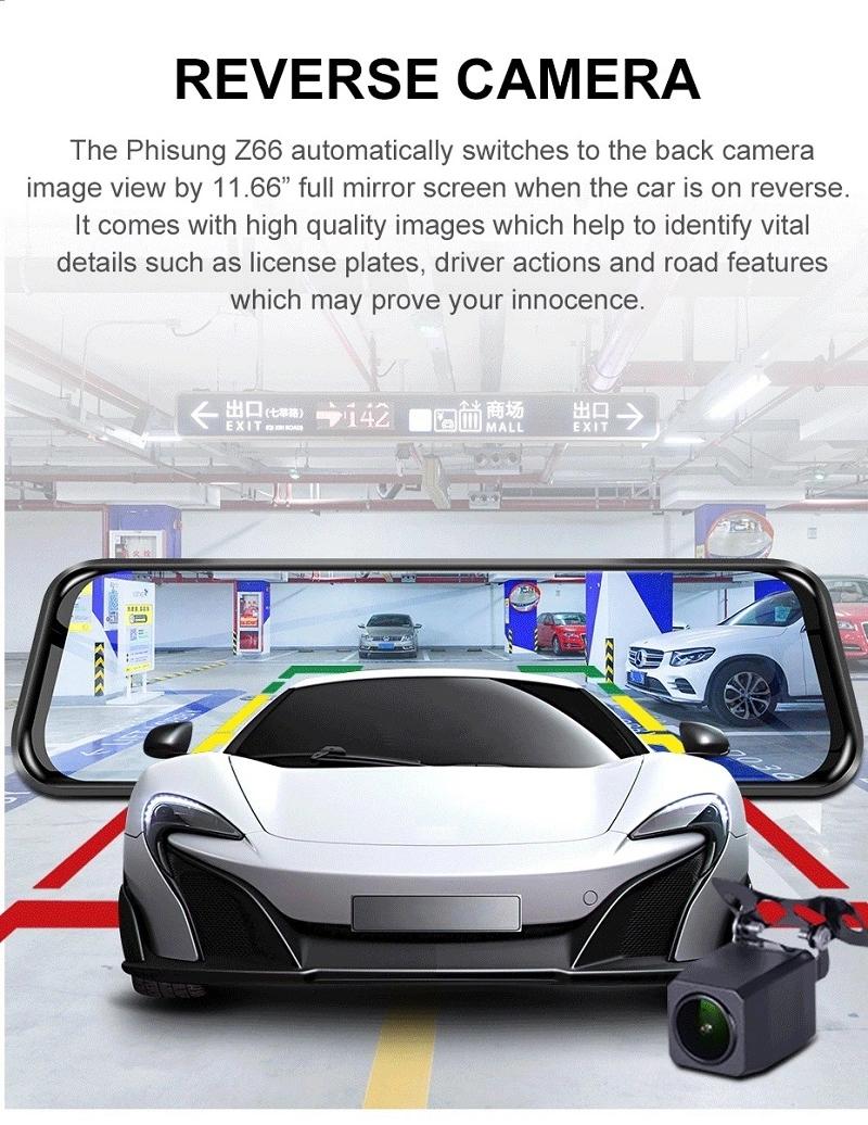 Product Introduction of Z68 12" Rearview mirror 4G Android 8.1 dash camera 2G RAM 32G ROM GPS Navigation car video recorder ADAS WiFi night vision 22