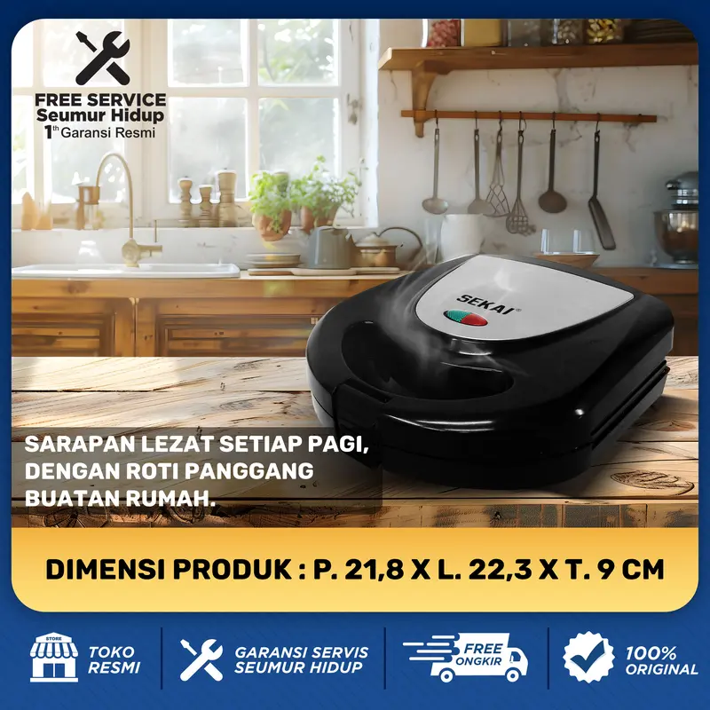 SEKAI TS 920 4IN1 Sandwich Maker Toaster Pemanggang Roti Waffle Donat 1