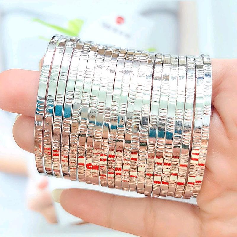 Bộ vòng tay 7 chiếc ximen inox  không đen không gỉ - KHÔNG KHOÁ trang sức Bé Heo