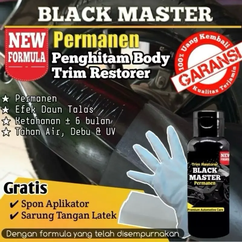 Black Master Penghitam Body Permanen Trim Restorer /Dashboard/body motor motor Back to Black master Baret Car