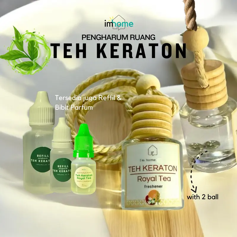 Pengharum Ruangan TEH KERATON | ROYAL TEA Parfum Mobil pewangi Kamar mandi kipas angin Tahan lama aroma harum lembut tidak buat pusing dan mual ada refill hemat murah farfum parpum farpum car air freshner Dahlia aromatherapy Hijau 0