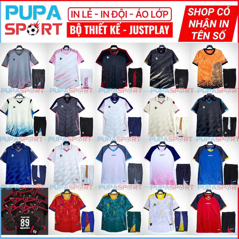  PUPA SPORT Top Mẫu Đồ Thể Thao Quần Áo Bóng Đá Mới Nhất 2025 Vải Thun Lạnh & Mè Hàn Cao Cấp Cho Nam Nữ Có In Tên Số Bộ Thể Thao Không Logo 