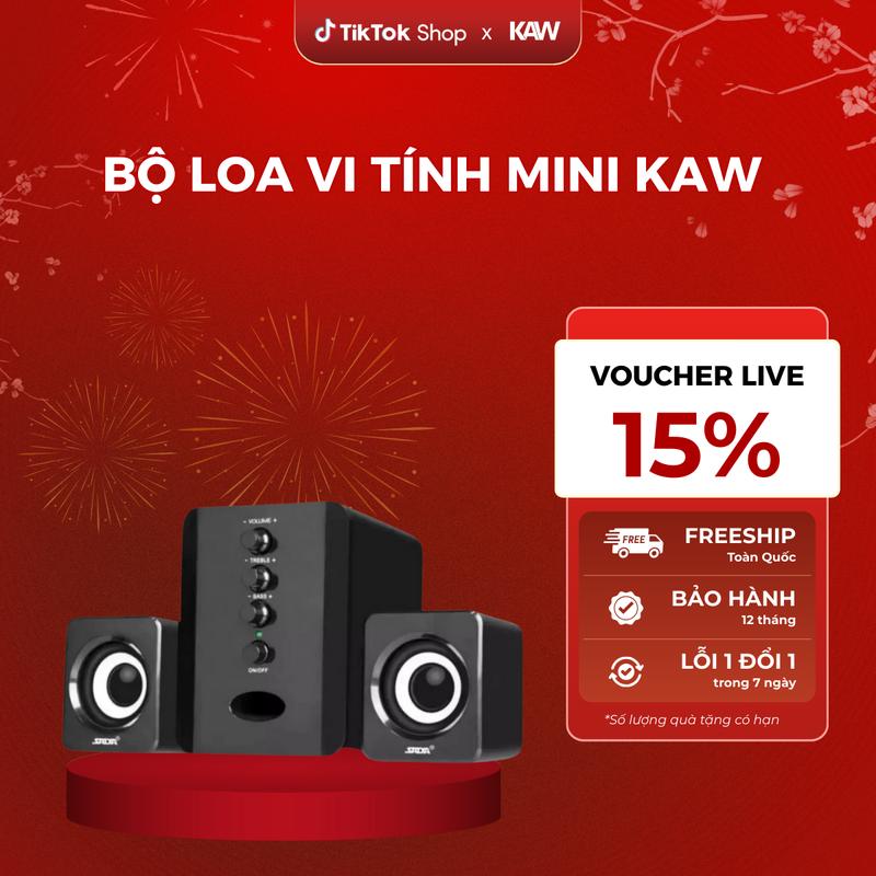 KAW - Loa Máy Tính USB D-202 Âm Thanh Xịn Bass Chuẩn 2.1 Vi Tính Cao Cấp Kèm Mic Hát Bảo Hành 12 Tháng