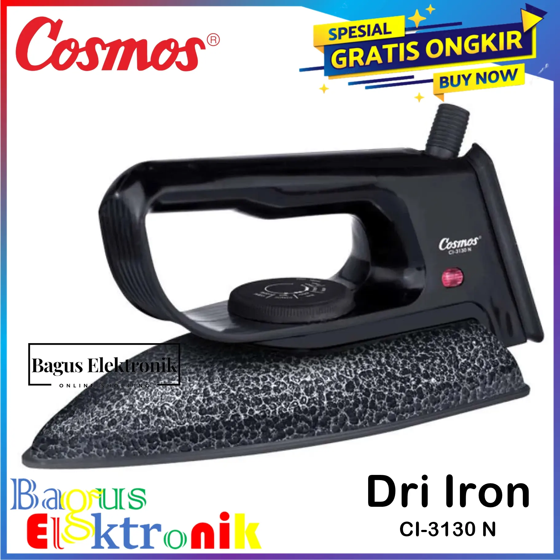 Cosmos CI 3130 Setrika Atomatis Marble Diamond Soleplate Non Stik Harga Promo
