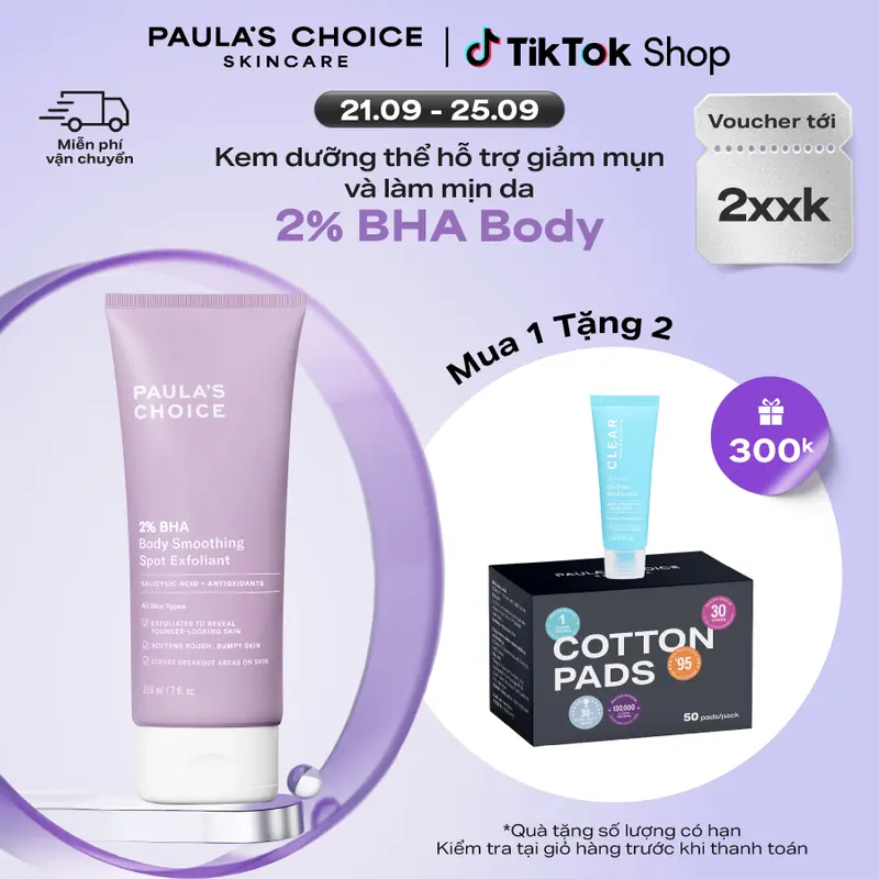Kem dưỡng thể hỗ trợ giảm mụn và làm mịn da Paula's Choice 2% BHA Body Smoothing Spot Exfoliant 210ml mã 5701