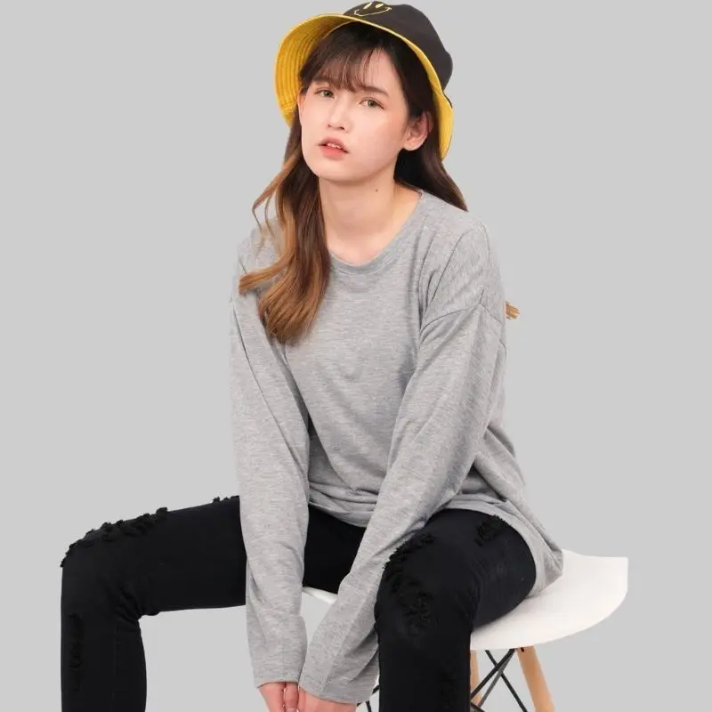 Kaos Lengan Panjang Baju Polos Semi 30S Cotton Combed Lengan Panjang Premium - KAOS O-NECK PRIA WANITA - BAJU POLOS UNISEX 2