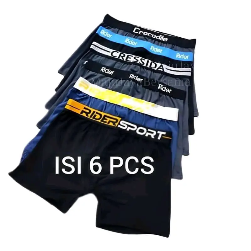 PAKET 6 PCS celana dalam boxer pria katun bahan tebal lembut dan nyaman di pakai 1