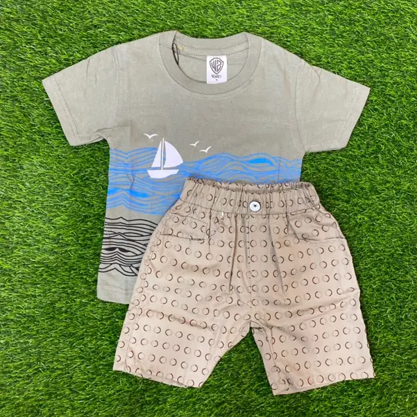 W2KIDS - LAUT TEES KATUN 24s SETELAN ANAK UMUR 1-5 TAHUN T SHIRT KAOS DAN CELANA COTTON POPLIN KARGO COMBED 2