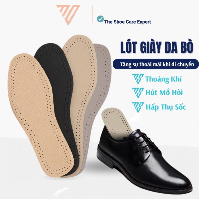 Lót Giày Da Bò Thật 100% MINSU M4028 Nam Nữ Thoáng Khí, Khử Mùi, Êm Ái