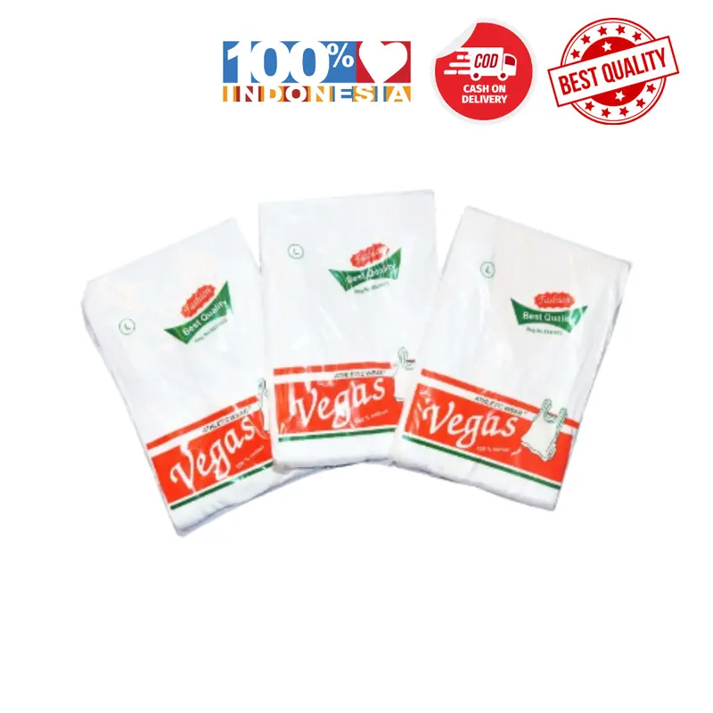 Singlet Pria Vegasa Kaos Motif Katun - 1 Pcs, Stretch, Size M-XXL - Oblong 1