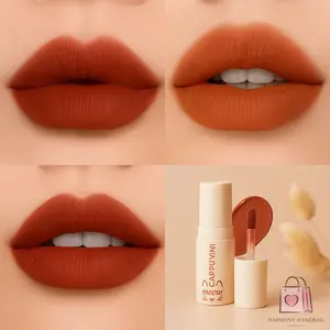Cappuvini Meow Lip Matte Lipcream Velvet Tidak Lengket & Anti Pudar Lipstik Brown Elegant untuk Tampilan Cantik dan Natural