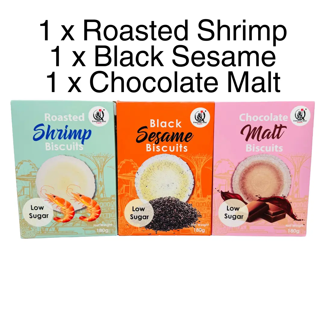 Everything Good Premium Biscuits 180g Per Box packed in 9 Multi-packets (4-5 piece per packet) - Singapore Brand Health