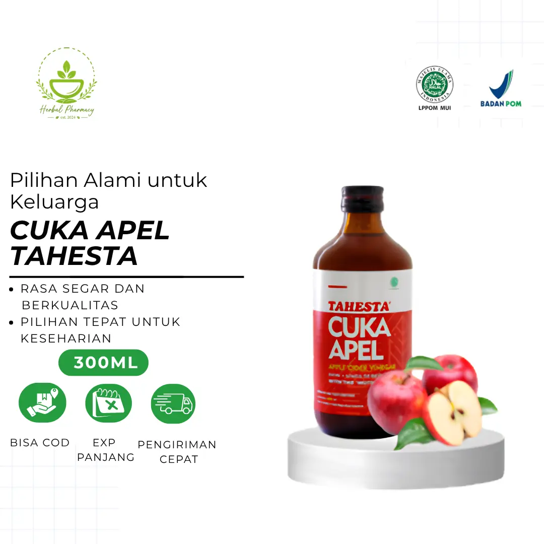 Cuka Apel Tahesta | Cuka Apel With The Mother | Apple Cider Vinegar | Tahesta Original 300ml