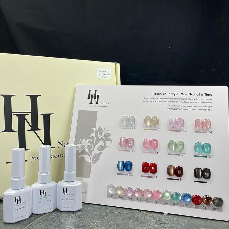 Set sơn gel mắt mèo nước, kim cương, ánh trăng cực quang, mắt mèo giọt nước HN Gel [TẶNG bảng màu] Nữ