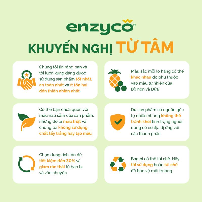 Nước rửa chén bát sinh học ENZYCO - Chiết xuất Bồ hòn và Enzyme Dứa - Hương thơm từ Tinh Dầu Gừng Ta Tự Nhiên 8